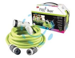 TUBO ESTENSIBILE "IKON LIME" CON RACCORDI E PISTOLA - mt.4/10 - color lime - Marca FITT - Cod: 459457