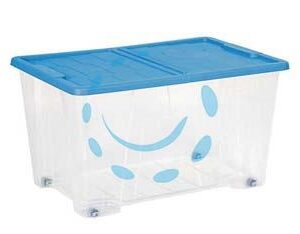 CONTENITORE MULTIUSO MASTERBOX COLORE TRASPARENTE/BLU ART.521 - cm.57x39x32h. - lt.50 - Marca DEA HOME - Cod: 463539