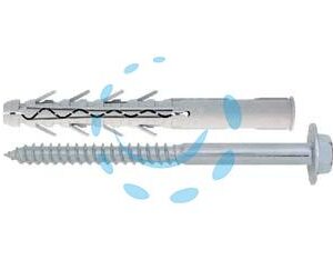 TASSELLO PROLUNGATO IN NYLON CON VITE TER ZINCATA BIANCA TUPP - ø mm.16x140 vite ø mm.12x150 spes.fissag.mm.45 - Marca FRIULSIDER - Cod: 468015