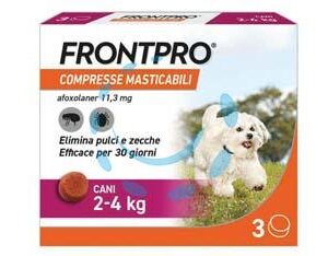 FRONTPRO COMPRESSE MASTICABILI PER CANI KG.2-4 - confezione 3 compresse - Marca FRONTPRO - Cod: 469753