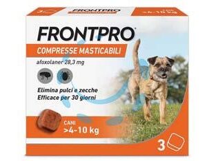 FRONTPRO COMPRESSE MASTICABILI PER CANI KG.4-10 - confezione 3 compresse - Marca FRONTPRO - Cod: 469760
