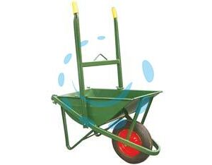 CARRIOLA PER EDILIZIA RIBALTABILE C/VASCA VERDE ZINCATA SALDATA LT.75 - vasca verde zincata saldata lt.70 spessore 14/10 - Marca BPA - Cod: 470360