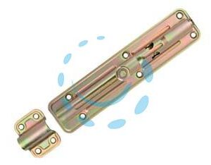 CATENACCIO TRASVERSALE ASTA TONDA CON PORTALUCCHETTO ART.890 - mm.200x40 - spessore mm.2,2 - Marca ALDEGHI - Cod: 472289