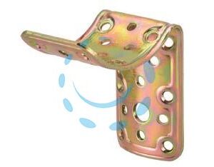 PIASTRA DI GIUNZIONE A 90° PER INCROCIO PALO TONDO Ø MM.80 ART.908 - mm.80x80x50 - spessore mm.2,2 - Marca ALDEGHI - Cod: 472425
