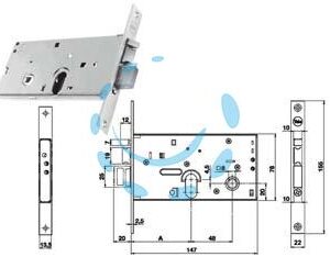 ELETTROSERRATURA DA INFILARE PER FASCE CATEN. E SCR. MM.78 H 85700 - mm.70, 2 mandate (Y8570070080) - Marca YALE - Cod: 311403