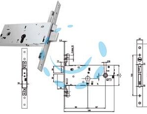 SERRATURA TRIPLICE INFILARE P/FASCE CATENACCIO E SCROCCO MM.78H 94000 - mm.90 (Y9400090080) - Marca YALE - Cod: 380775