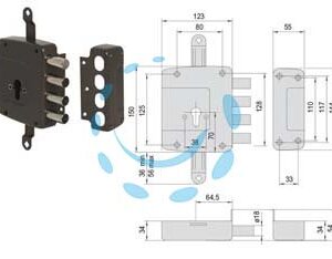 SERRATURA TRIPLICE APPLICARE SOLO CATENACCIO CILINDRO EUROPEO 56162 - mm.64 DX (156162601) - Marca CISA - Cod: 484466