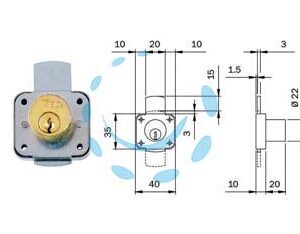 SERRATURA DA APPLICARE PER CASSETTO E ANTINA VERTICALE 106214 - (106214) - Marca ISEO - Cod: 487788