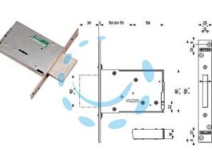 SERRATURA DA INFILARE DOPPIA MAPPA 40702 - mm.60 (4070260C6) - Marca MOTTURA - Cod: 489850