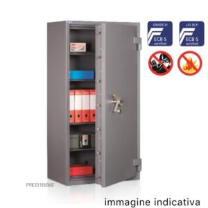 Technomax Cassaforte ignifuga a chiave e comb. meccanica Bank PRO 3 KC Dim H.1320 × L.680 × P.510 PRO3132KC