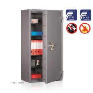 Technomax Cassaforte ignifuga comb. elettronica Bank PRO 3 E Dim H.1660 × L.850 × P.510 PRO3166E