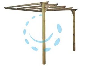 PERGOLA ADDOSSATA IN PINO IMPREGNATO - cm.300x280x250h. palo da cm.9 - Marca VETTE - Cod: 295161