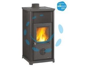 STUFA A LEGNA TEA 5.0 7,0 KW NERA - misure cm.41,4x41,9x134,6h. peso Kg.79 - Marca NORDICA - Cod: 323727