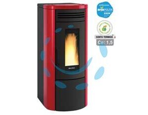 STUFA A PELLET COSTANZA IDRO WI-FI 17 KW BORDEAUX (CONTO TERMICO) - misure cm.49,5x59,3x115,3h. peso kg.165 - Marca NORDICA - Cod: 351171