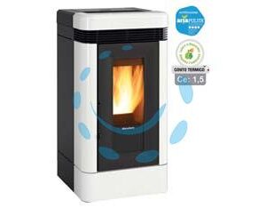 STUFA A PELLET LUCIA 12,1 KW BIANCA (CONTO TERMICO) - misure cm.55,6x59,7x109,7h. - peso kg.181 - Marca NORDICA - Cod: 361637