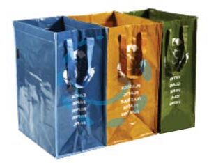 BORSA PER RACCOLTA DIFFERENZIATA - dimensioni singola borsa cm.26x35x49h. - pz.3 - Marca XTRA - Cod: 486569